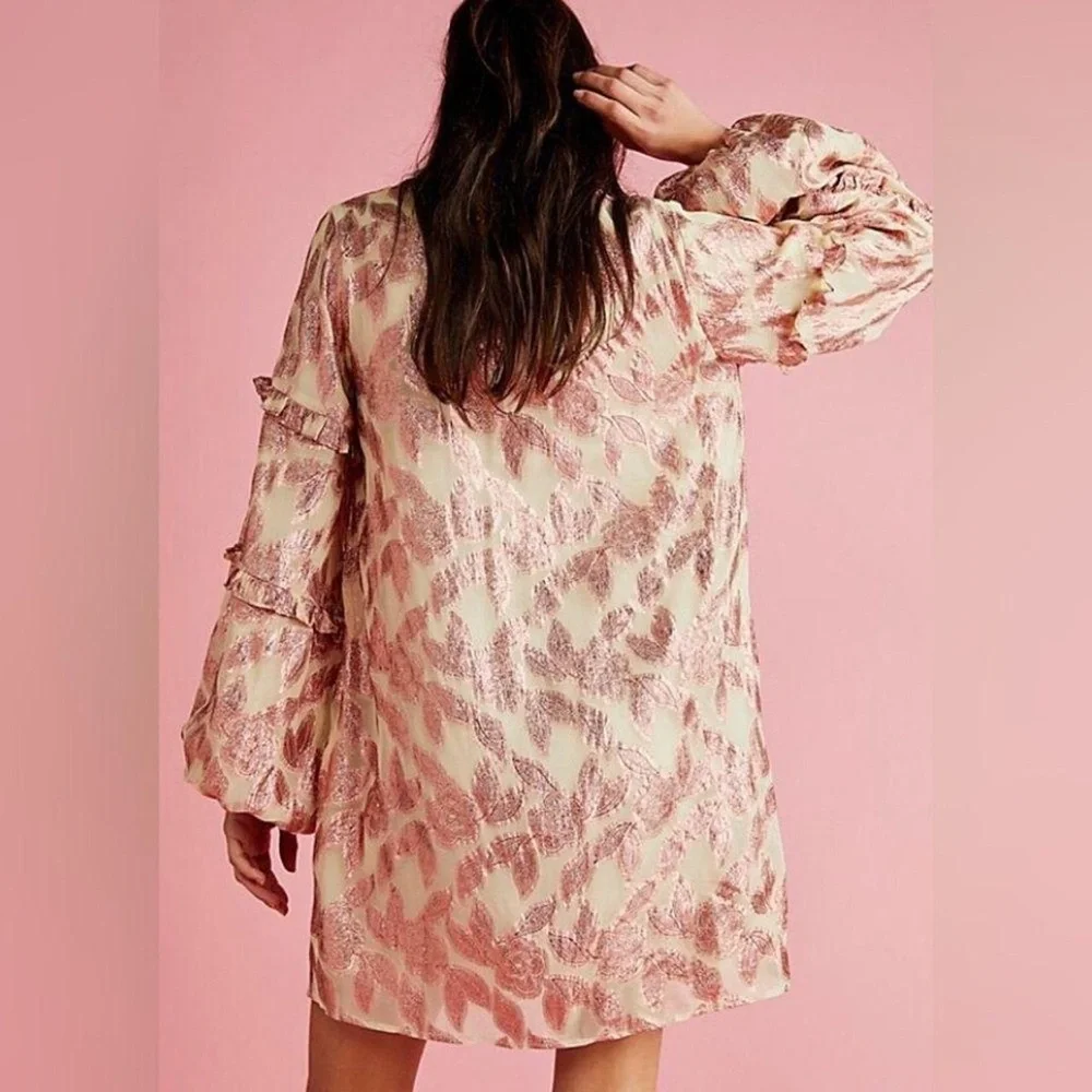 Jen’s Pirate Booty Free People Rising Star rose gold shimmer minidress XS